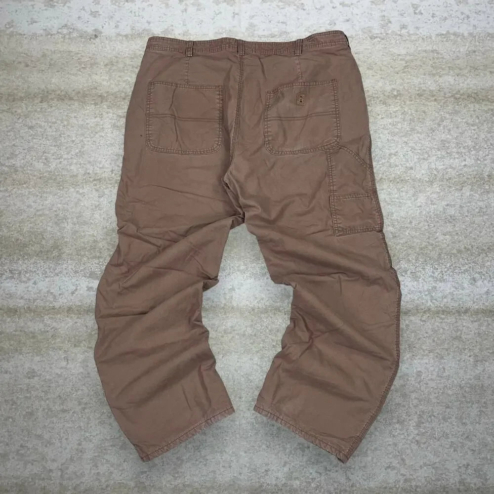 Vintage Y2K Coleman Carpenter Pants 38x30 Baggy Wide Leg Chocolate Brown Cotton